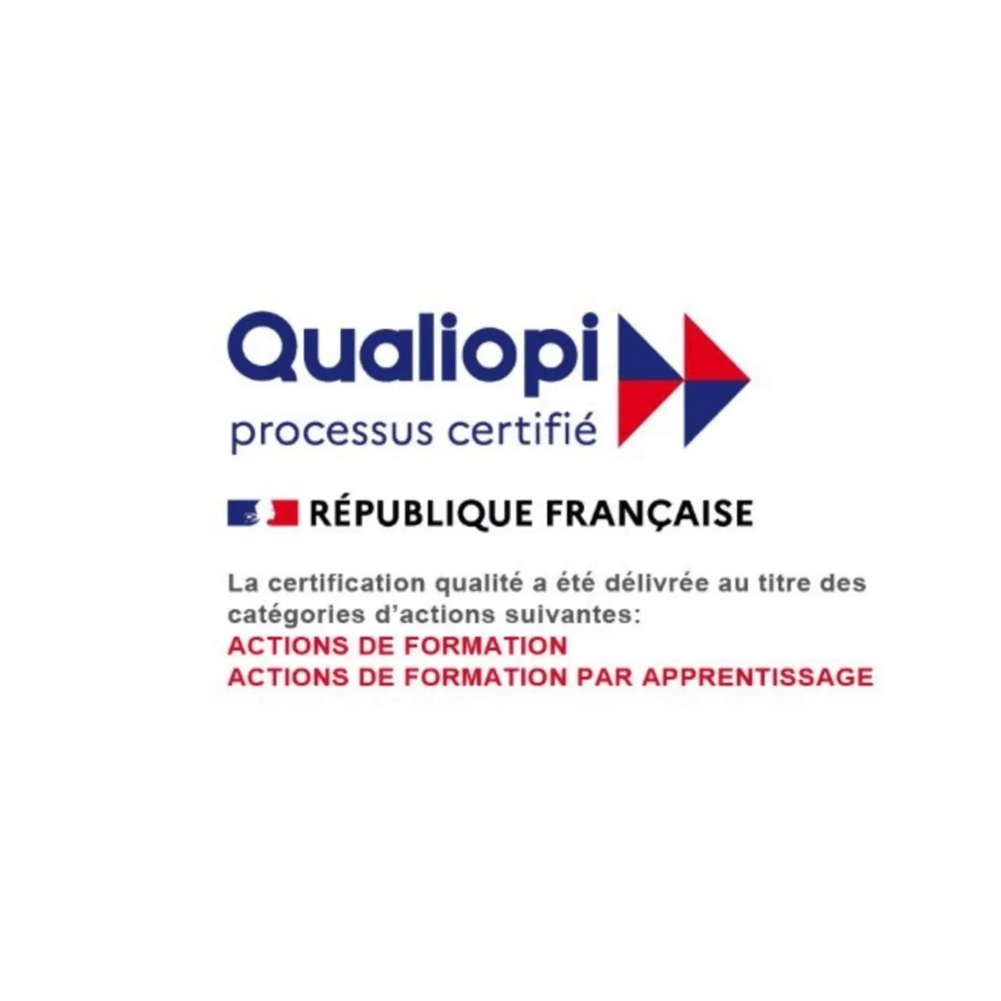 Certification Qualiopi pour les actions de formation et les actions de formation par apprentissage