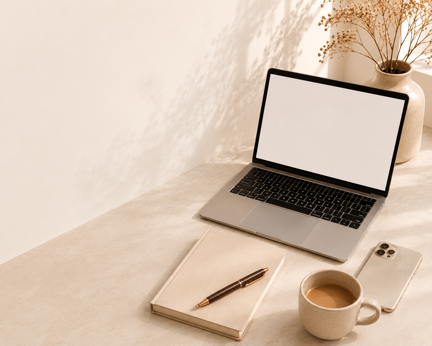 Espace de travail avec ordinateur et carnet pour préparer un projet de financement de formation